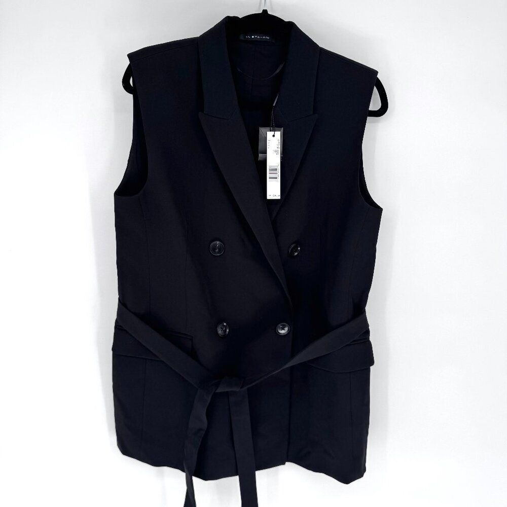 Elie Tahari Black Double Breasted Tuxedo Vest NWT Size 8
